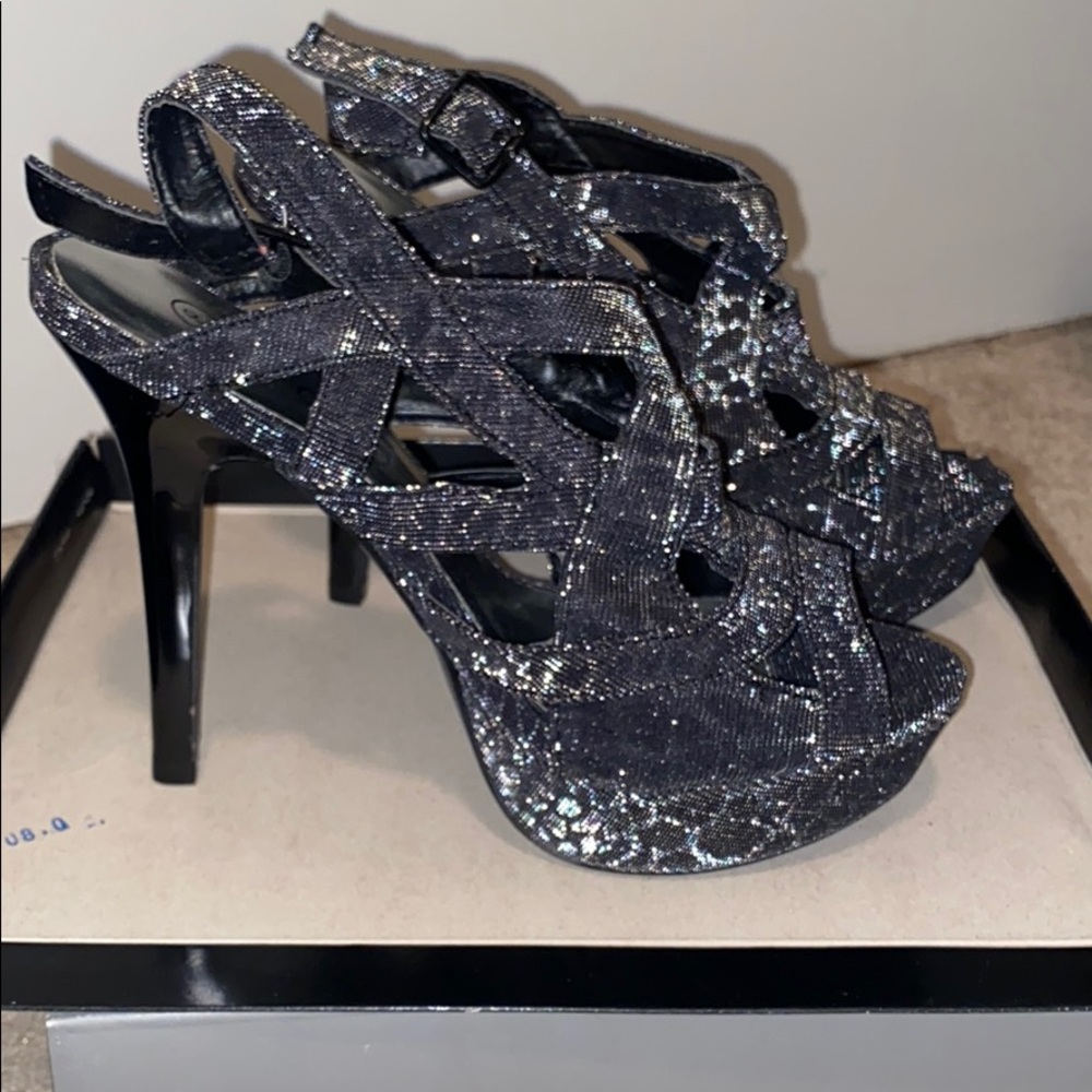 Silver/Black heels